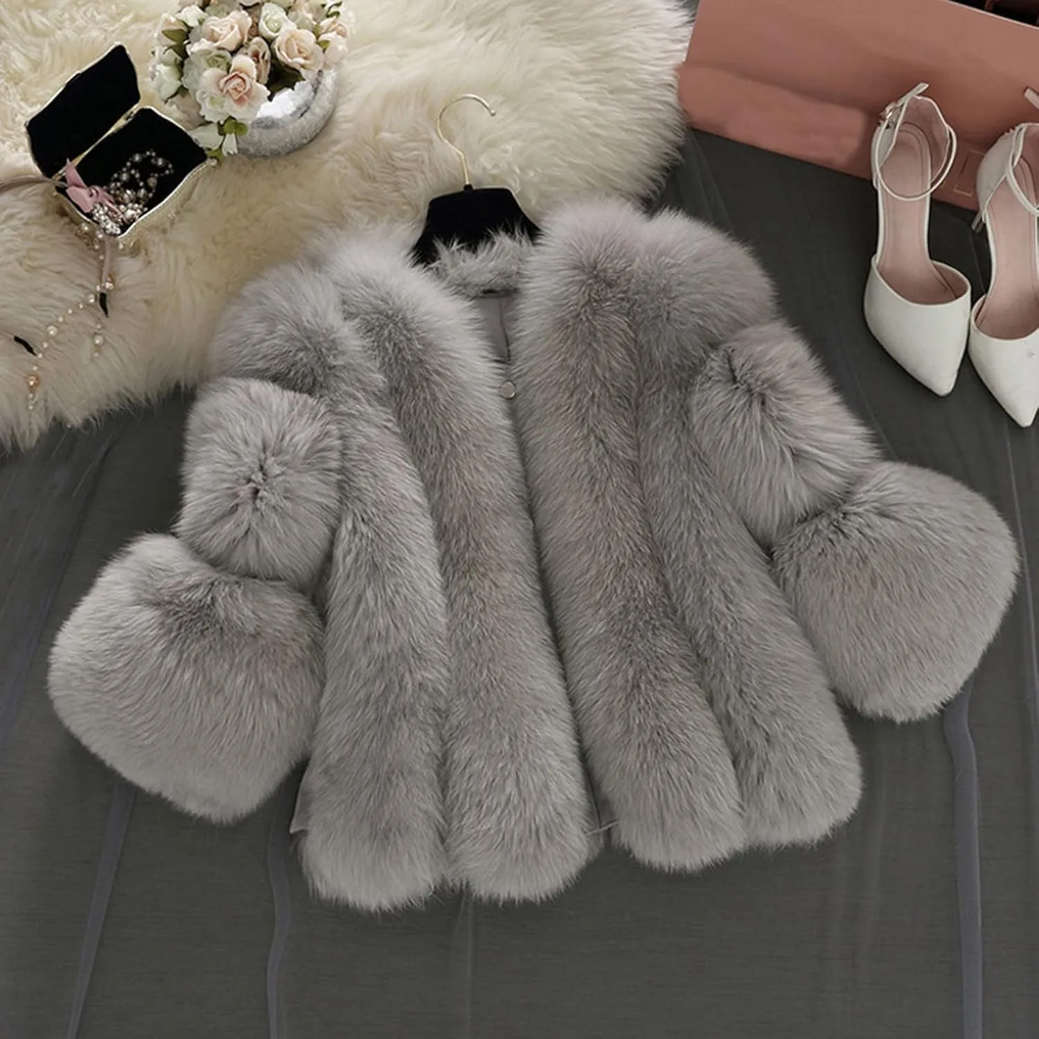 Febecool Coats For Women Fashion Button Cardigan Casual Jacket Heated Jackets Sweater Coat Button Slim Jacket