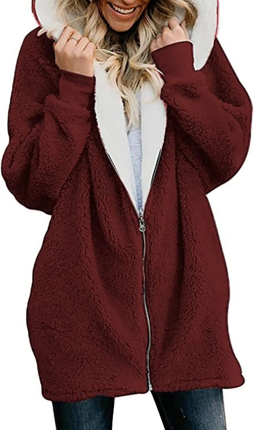 Febecool Leather Jacket Women Velvet Plus Size Hooded Jacket Rain Jackets Waterproof Waterproof Hooded Trench Coats