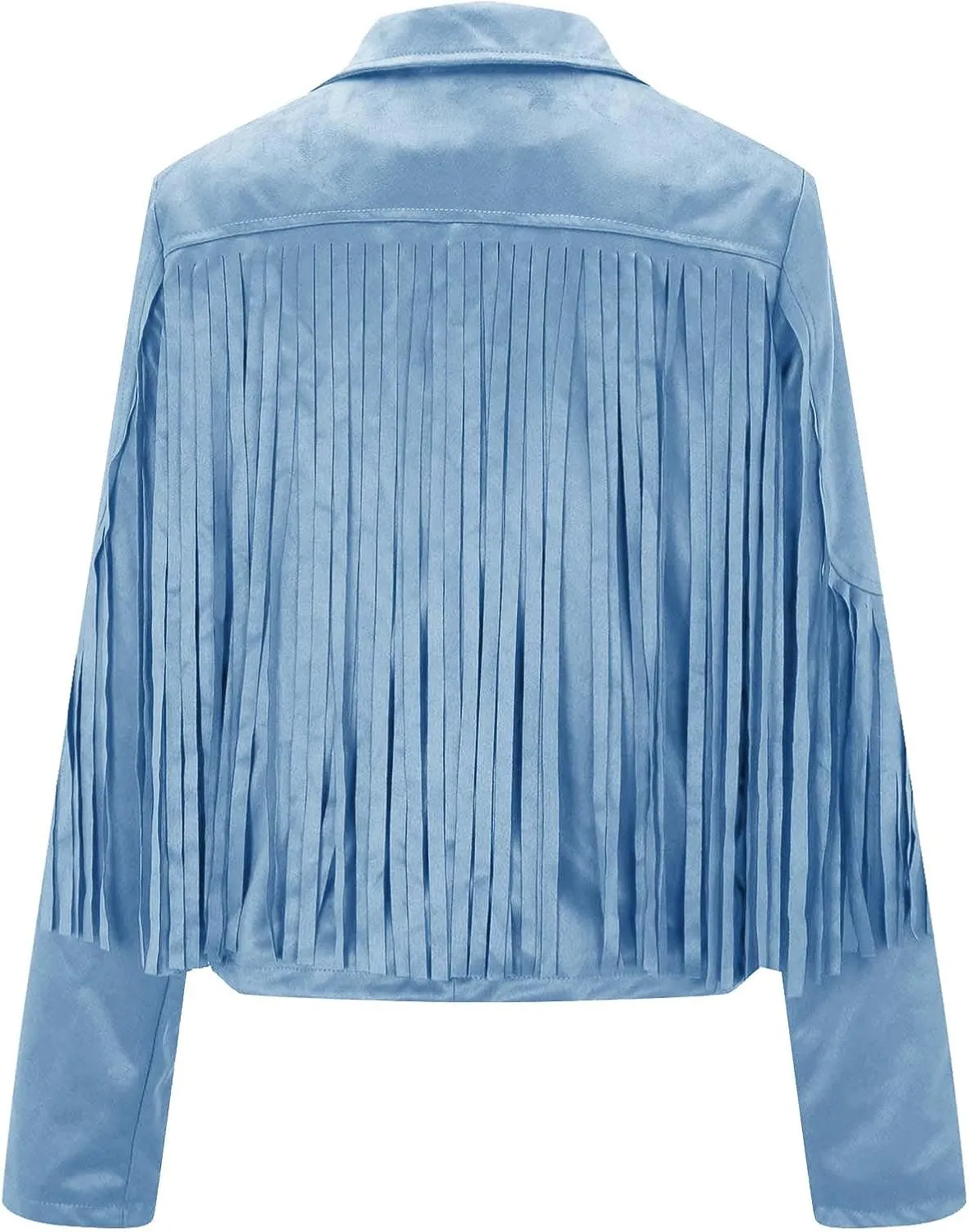 Firzero Tassels Coat Women Faux Suede Jacket Long Sleeve Fringe Jackets Motorcycle Moto Biker Short Open Front Cardigan 2024