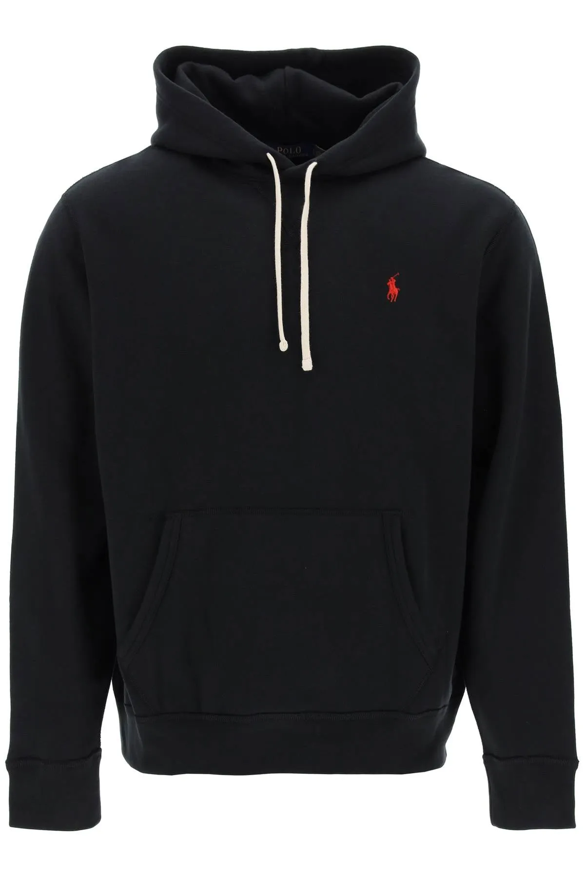 fleece-back cotton hoodie 710766778008 POLO BLACK