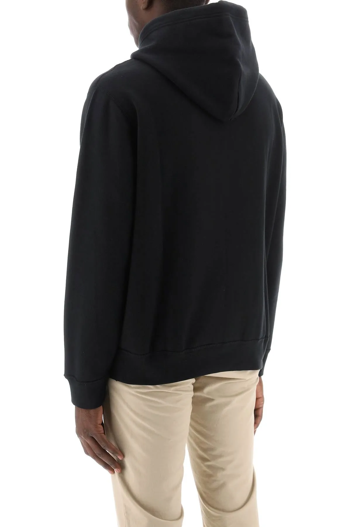 fleece-back cotton hoodie 710766778008 POLO BLACK
