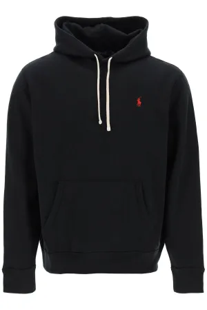 fleece-back cotton hoodie 710766778008 POLO BLACK