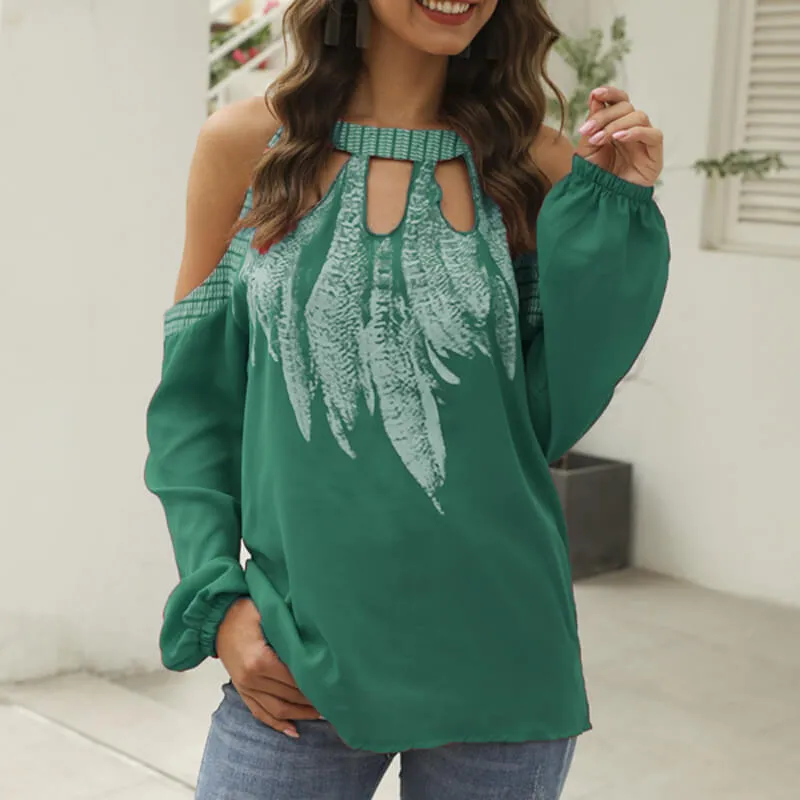 Floral Print Hollow T-shirt