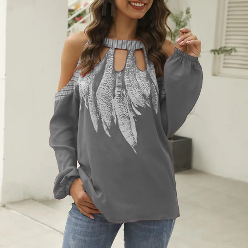Floral Print Hollow T-shirt