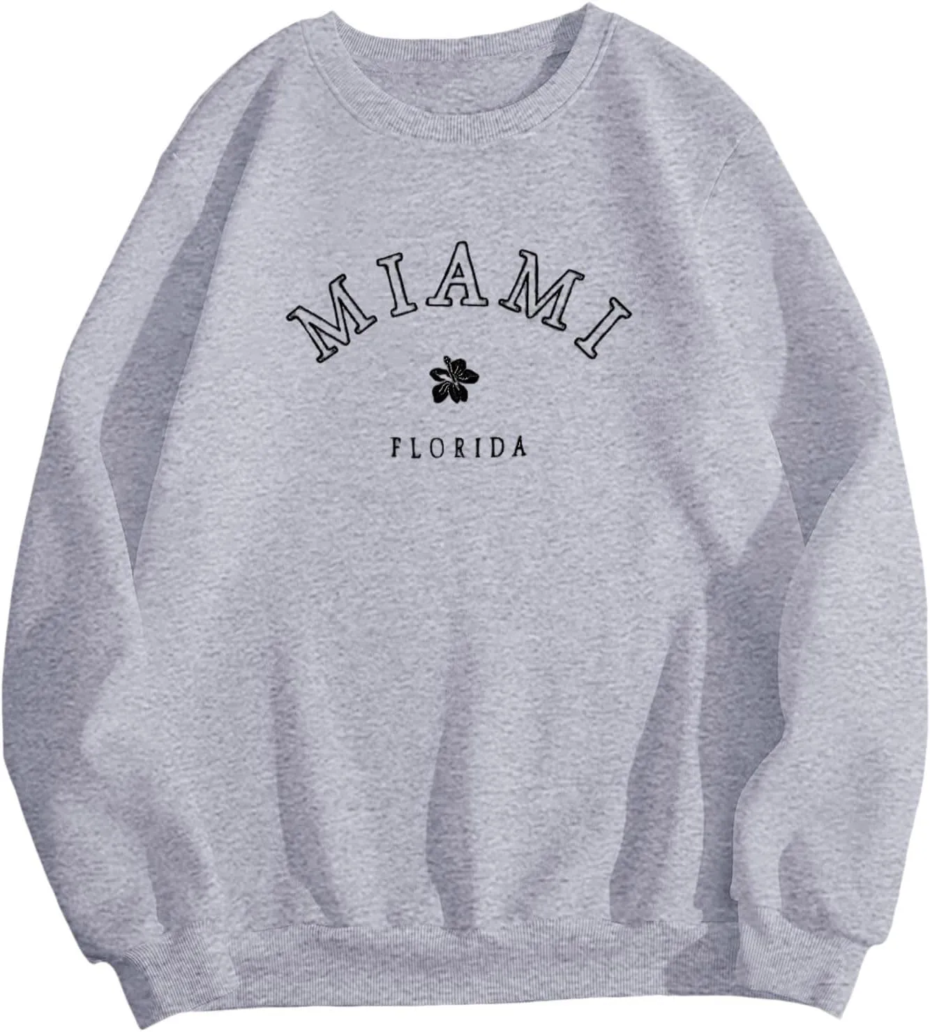 Florida Sweatshirt Casual Trendy Floral Graphic Pullover Tops Long Sleeve Loose Fit Cute Hoodie Sweatshirts