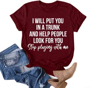 Funny Saying Shirts for Women Crew Neck Short Sleeve Tops Letter Print Going Out Tees Casual Workout Tshirt
