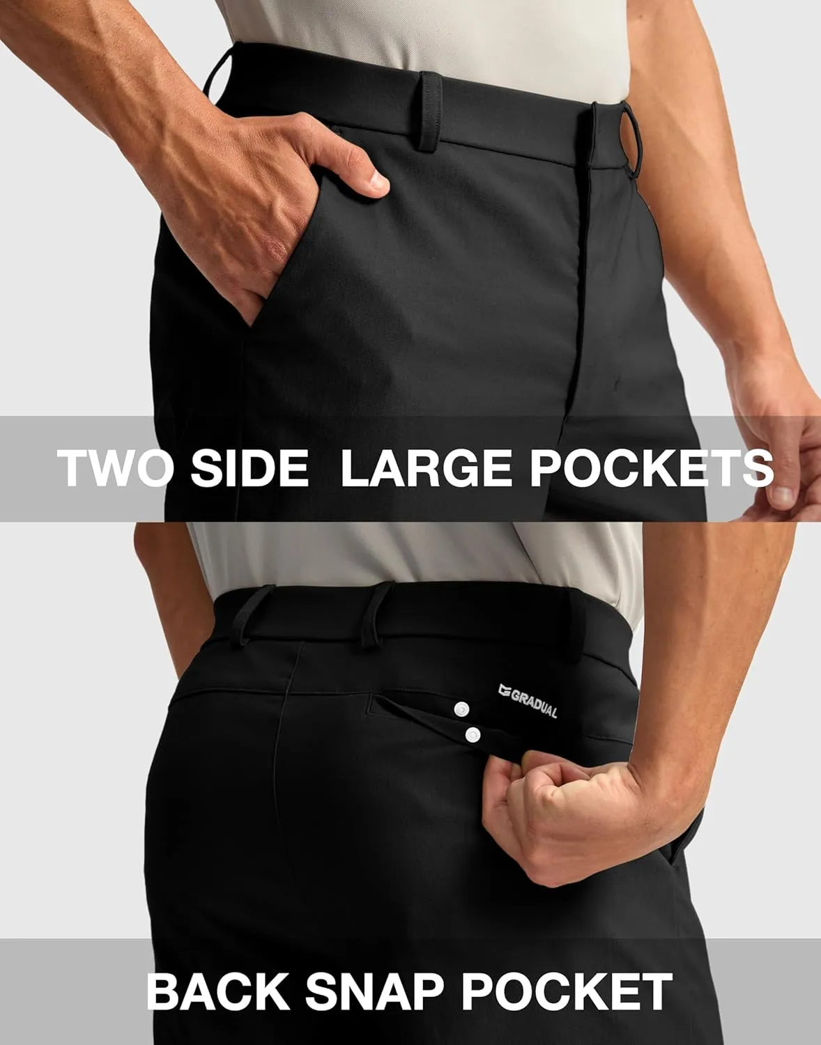 G Gradual Men's Golf Dress Shorts 7"/ 9" Stretch Casual Work Flat Front Shorts for Men with 3 Pockets Quick Dry
