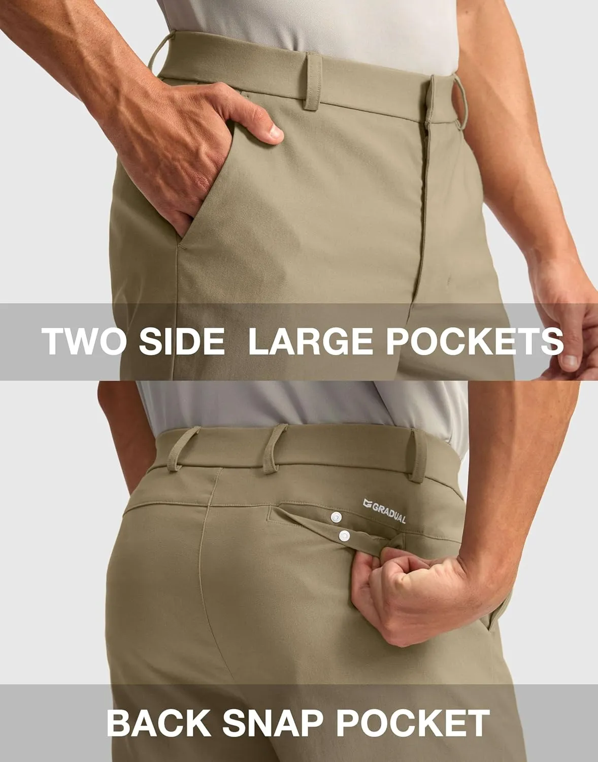 G Gradual Men's Golf Dress Shorts 7"/ 9" Stretch Casual Work Flat Front Shorts for Men with 3 Pockets Quick Dry