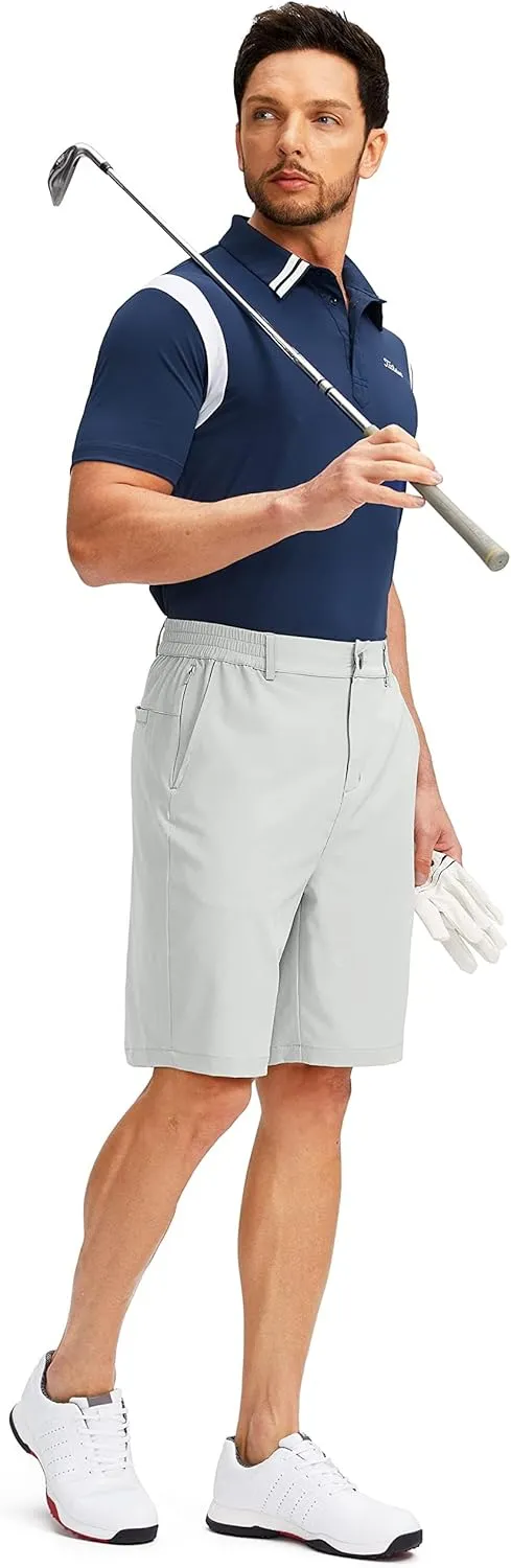 G Gradual Men's Golf Shorts with 5 Pockets 9" Light Weight Stretch Quick Dry Casual Dress Work Shorts for Men