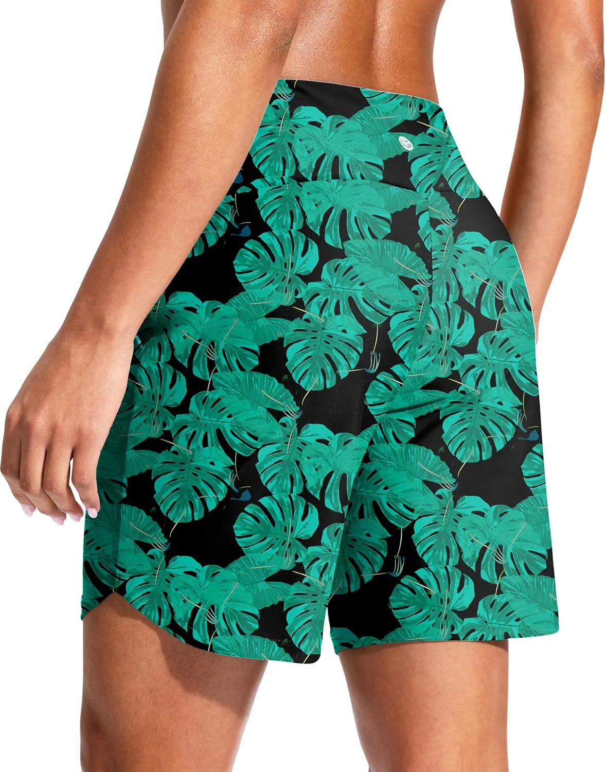 G Gradual Women's 7" Quick Dry Swim Board Shorts Swimming Bottoms High Waisted Beach Shorts for Women with Liner Pockets