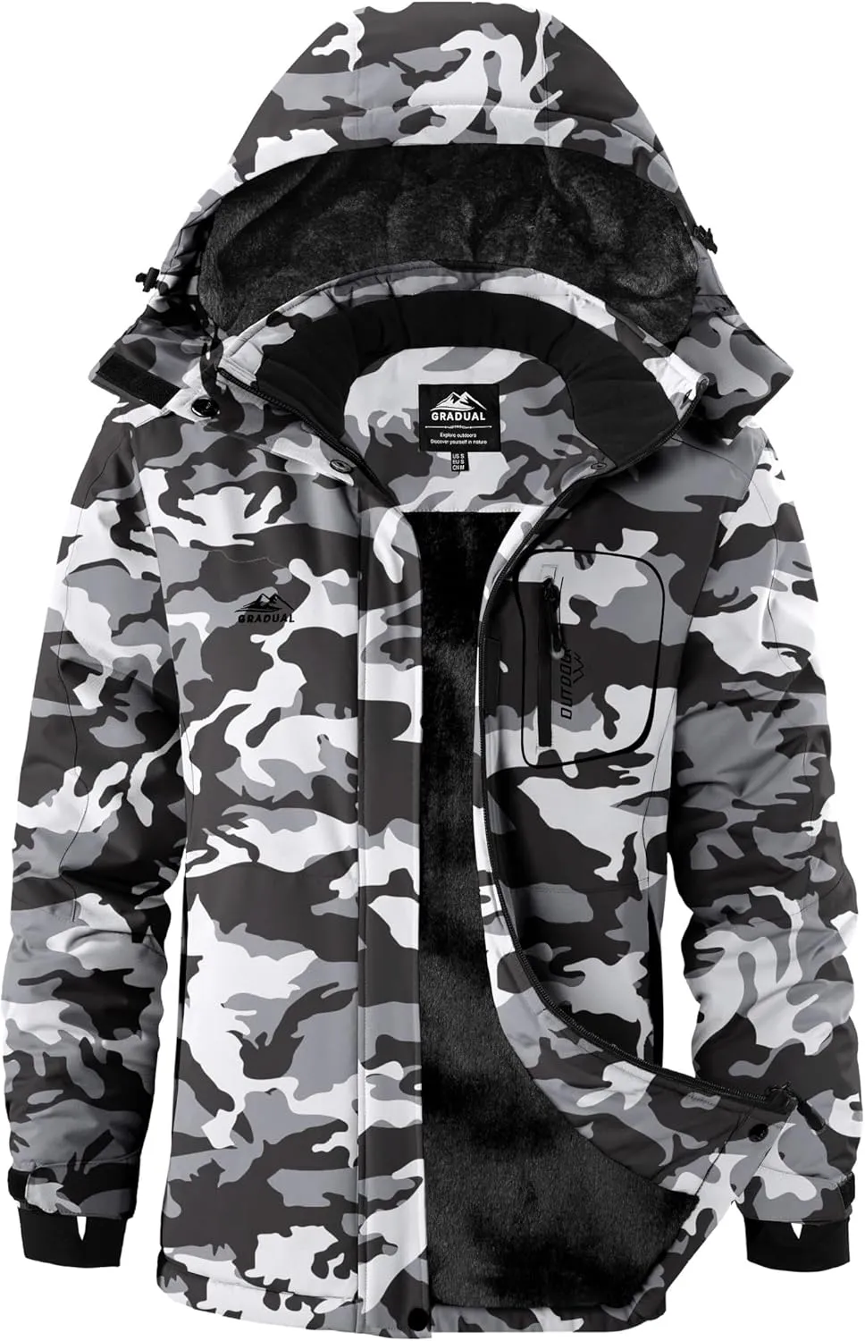 G Gradual Women's Ski Jackets Waterproof Insulated Fleece Lined Heavyweight Winter Jacket Hood Mountain Snowboarding Coat