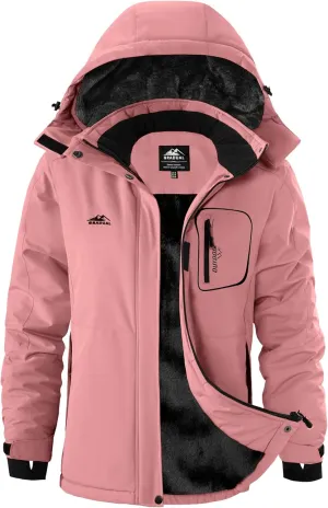 G Gradual Women's Ski Jackets Waterproof Insulated Fleece Lined Heavyweight Winter Jacket Hood Mountain Snowboarding Coat