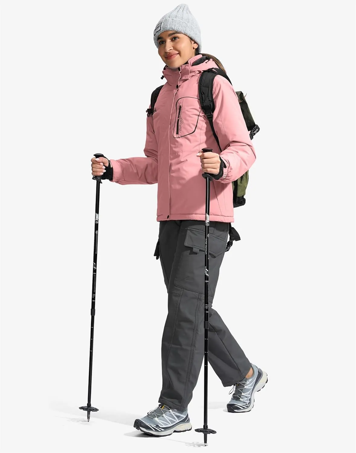 G Gradual Women's Ski Jackets Waterproof Insulated Fleece Lined Heavyweight Winter Jacket Hood Mountain Snowboarding Coat