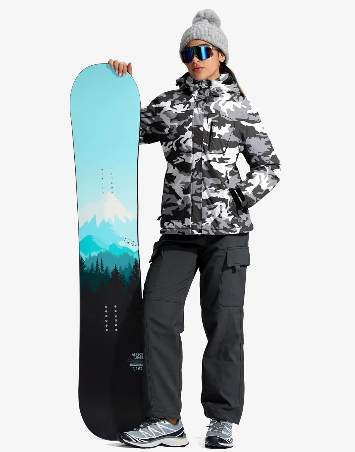 G Gradual Women's Ski Jackets Waterproof Insulated Fleece Lined Heavyweight Winter Jacket Hood Mountain Snowboarding Coat
