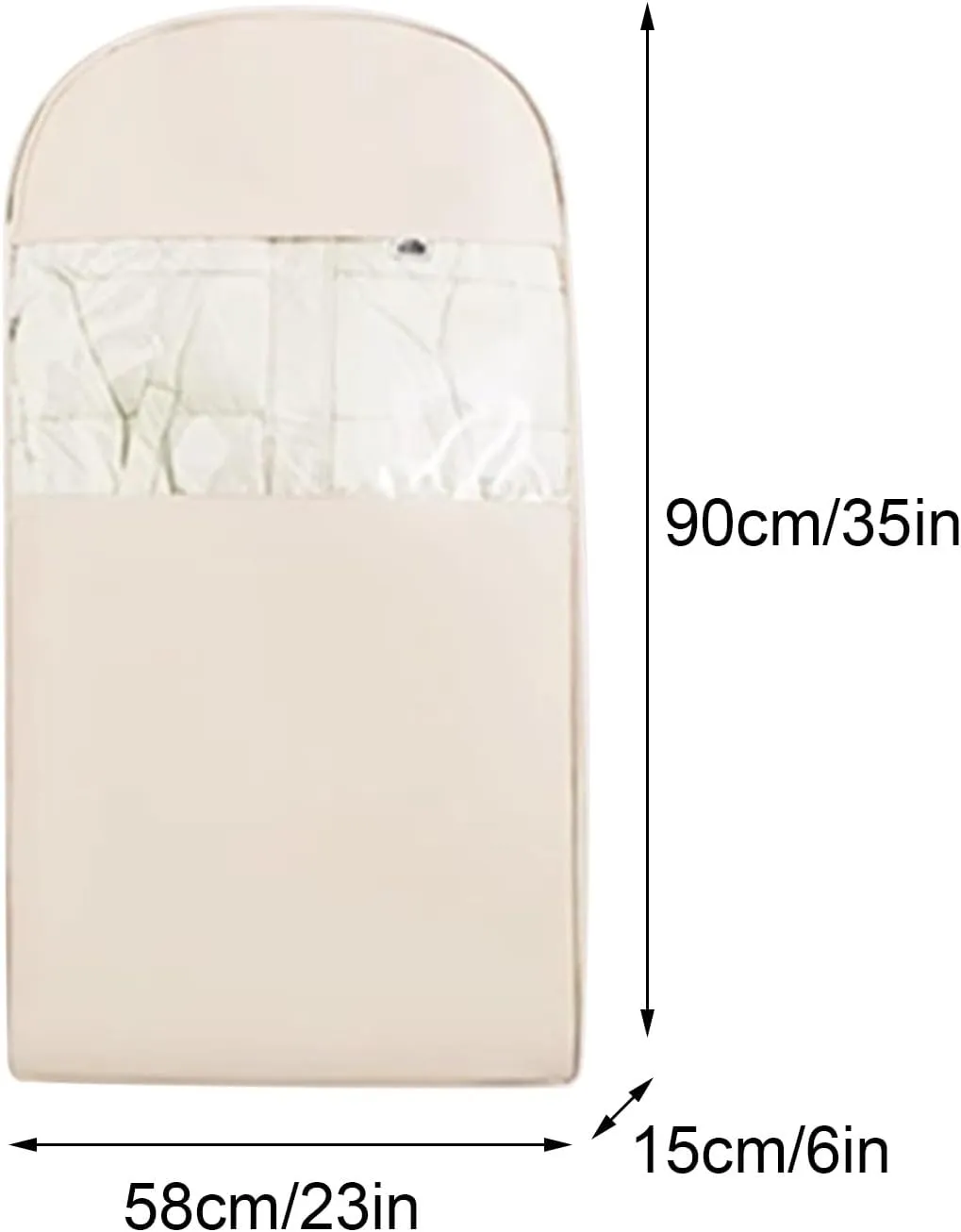 Garment Bags, Clothes Cover for Hanging Clothes in Wardrobes with Compression Zippers, Suitable for Jackets, Sweaters, Down Jackets(Beige,58x90x15cm x35x6in)