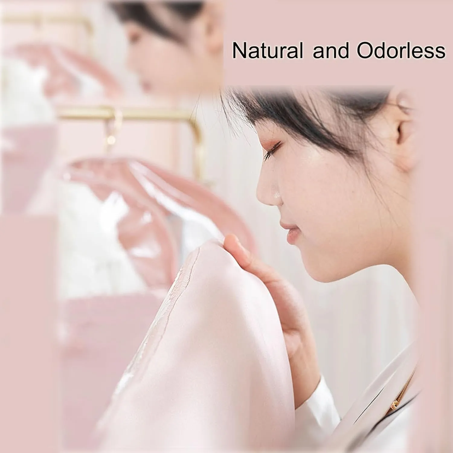 Garment Bags for Hanging Clothes, Hanging Clothes Bag Dust-Proof Suitable for Coats, Jackets, Shirts, Down Jackets(Pink,90x58x9cm/35x23x4in)