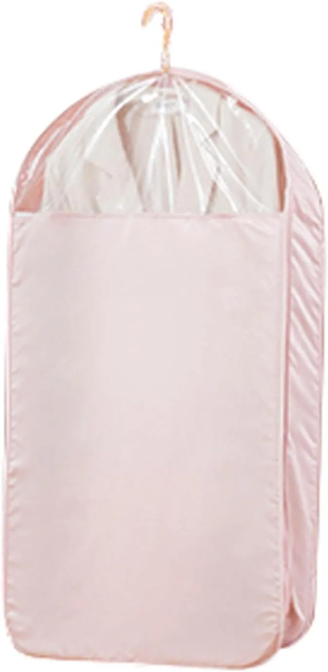 Garment Bags for Hanging Clothes, Hanging Clothes Bag Dust-Proof Suitable for Coats, Jackets, Shirts, Down Jackets(Pink,90x58x9cm/35x23x4in)
