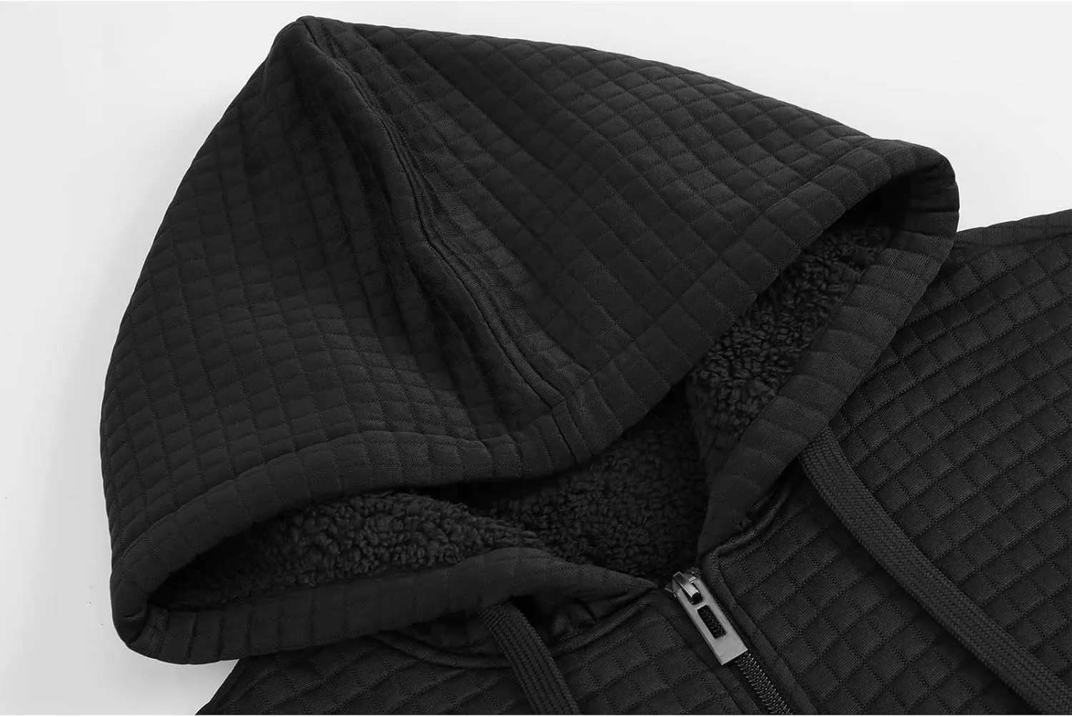 GEEK LIGHTING Mens Fleece Lined Hoodies Zip Up Waffle Knit Thicken Hooded Sweatshirts Winter Jackets