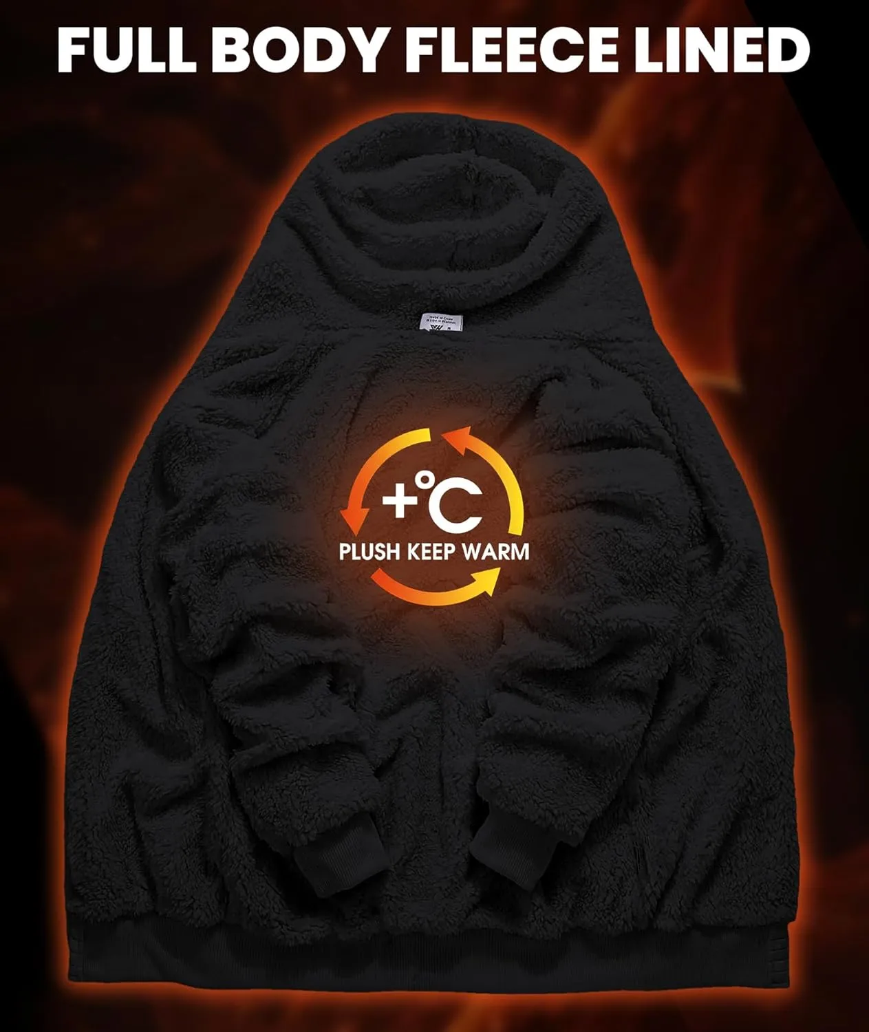 GEEK LIGHTING Mens Fleece Lined Hoodies Zip Up Waffle Knit Thicken Hooded Sweatshirts Winter Jackets