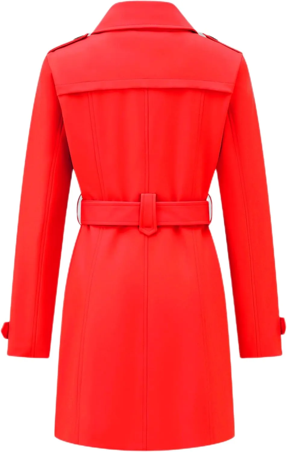 GGleaf Women's Trench Coat Double-Breasted Water Repellent Classic Overcoat Slim Outerwear Coat with Belt