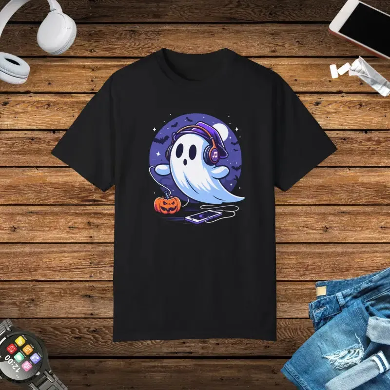 Ghost with Headphones Comfort Colors Tee