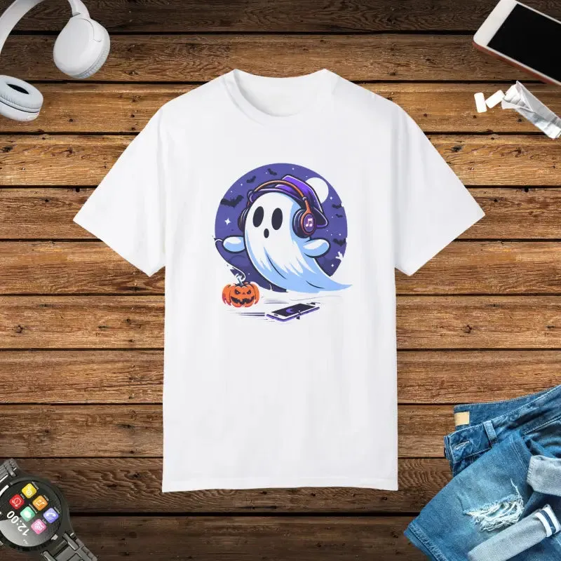 Ghost with Headphones Comfort Colors Tee