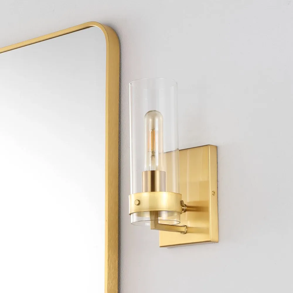 Glass Wall 4.5" Coastal Minimalist Iron/Glass LED Sconce