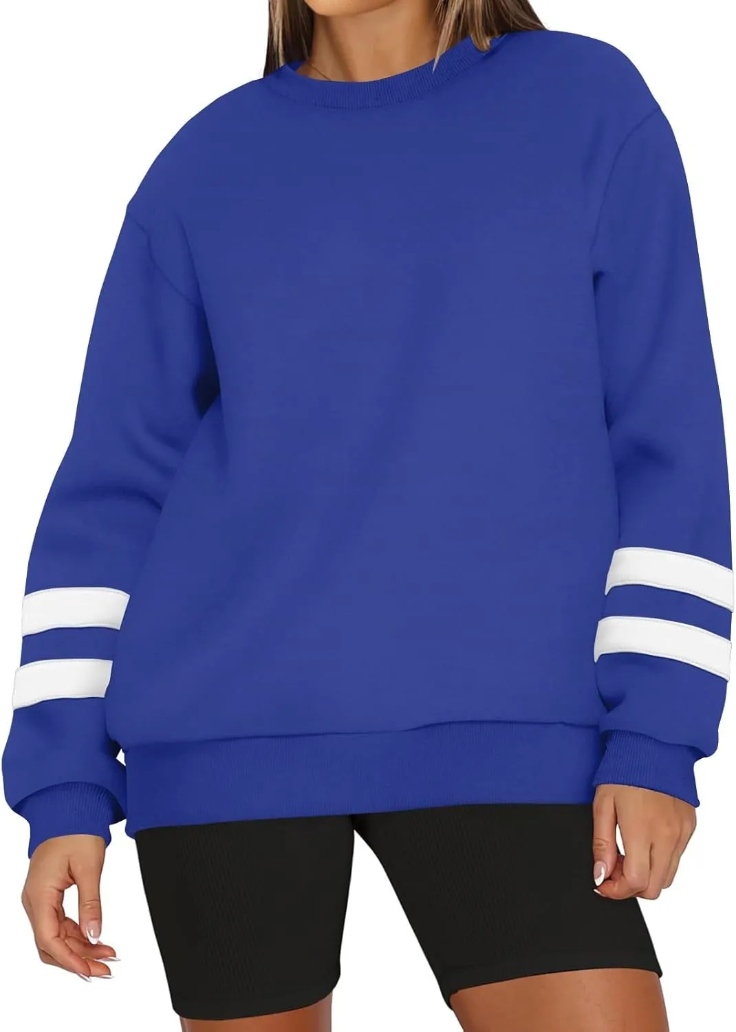 GOFULY Crewneck Sweatshirt For Women Trendy Plus Size Shirts Long Sleeve Oversized Sweatshirts Fall Winter Solid Pullover