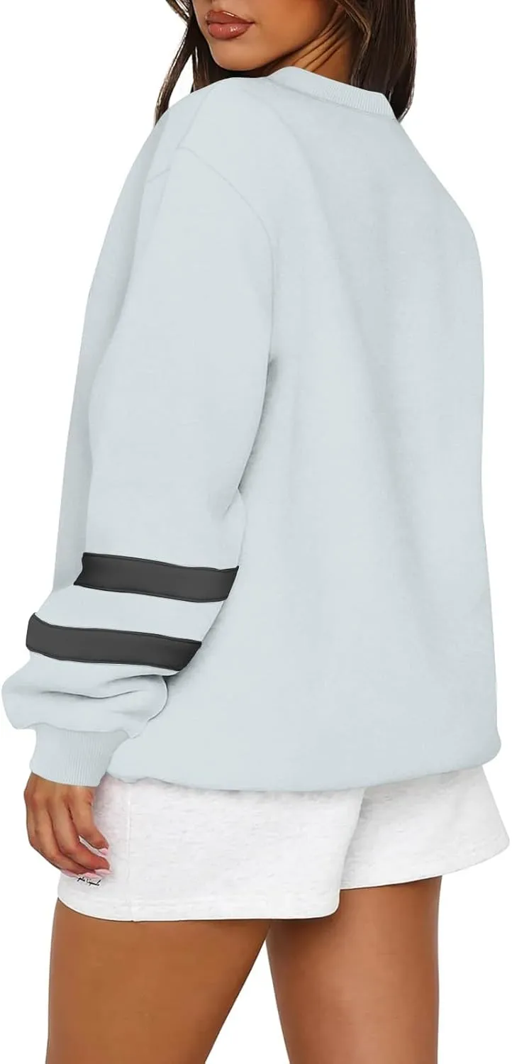 GOFULY Crewneck Sweatshirt For Women Trendy Plus Size Shirts Long Sleeve Oversized Sweatshirts Fall Winter Solid Pullover