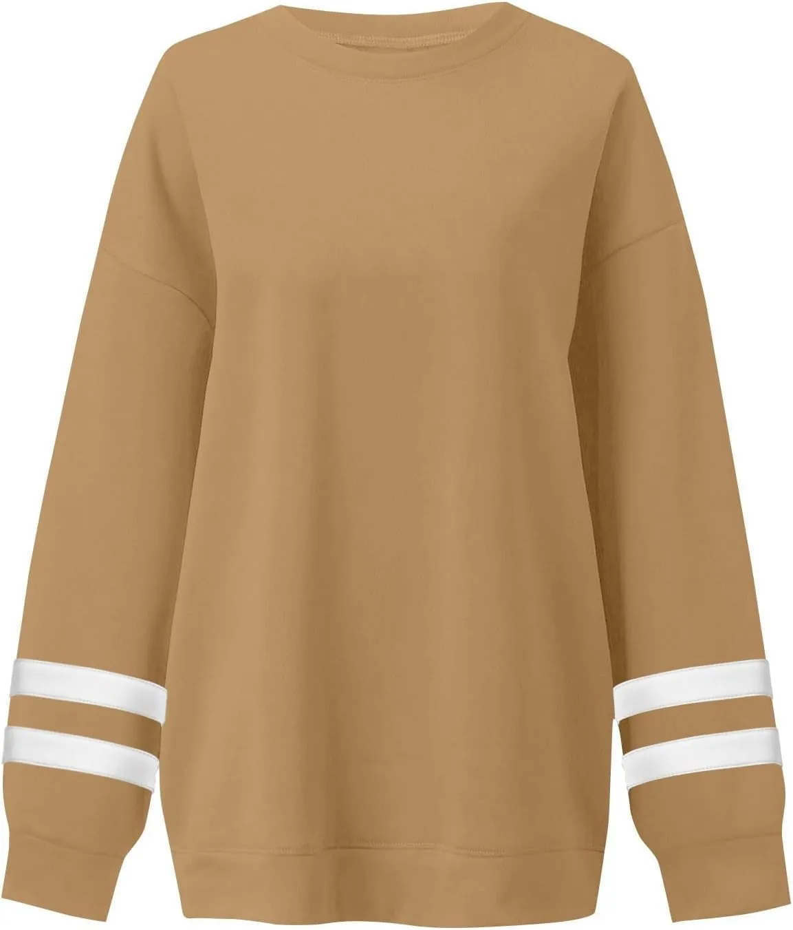 GOFULY Crewneck Sweatshirts Women Plus Size Oversized Fall Winter Pullover Long Sleeve Solid Sweatshirts Casual Shirts