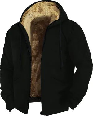 GOFULY Mens Jackets Winter Sherpa With Hood Heavyweight Coats Fuzzy Fleece Full Zip Graphic Hoodies Fall Clothes Trendy