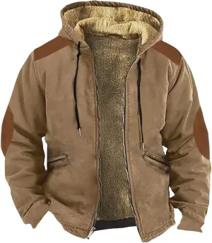 GOFULY Mens Jackets Winter Sherpa With Hood Heavyweight Coats Fuzzy Fleece Full Zip Graphic Hoodies Fall Clothes Trendy