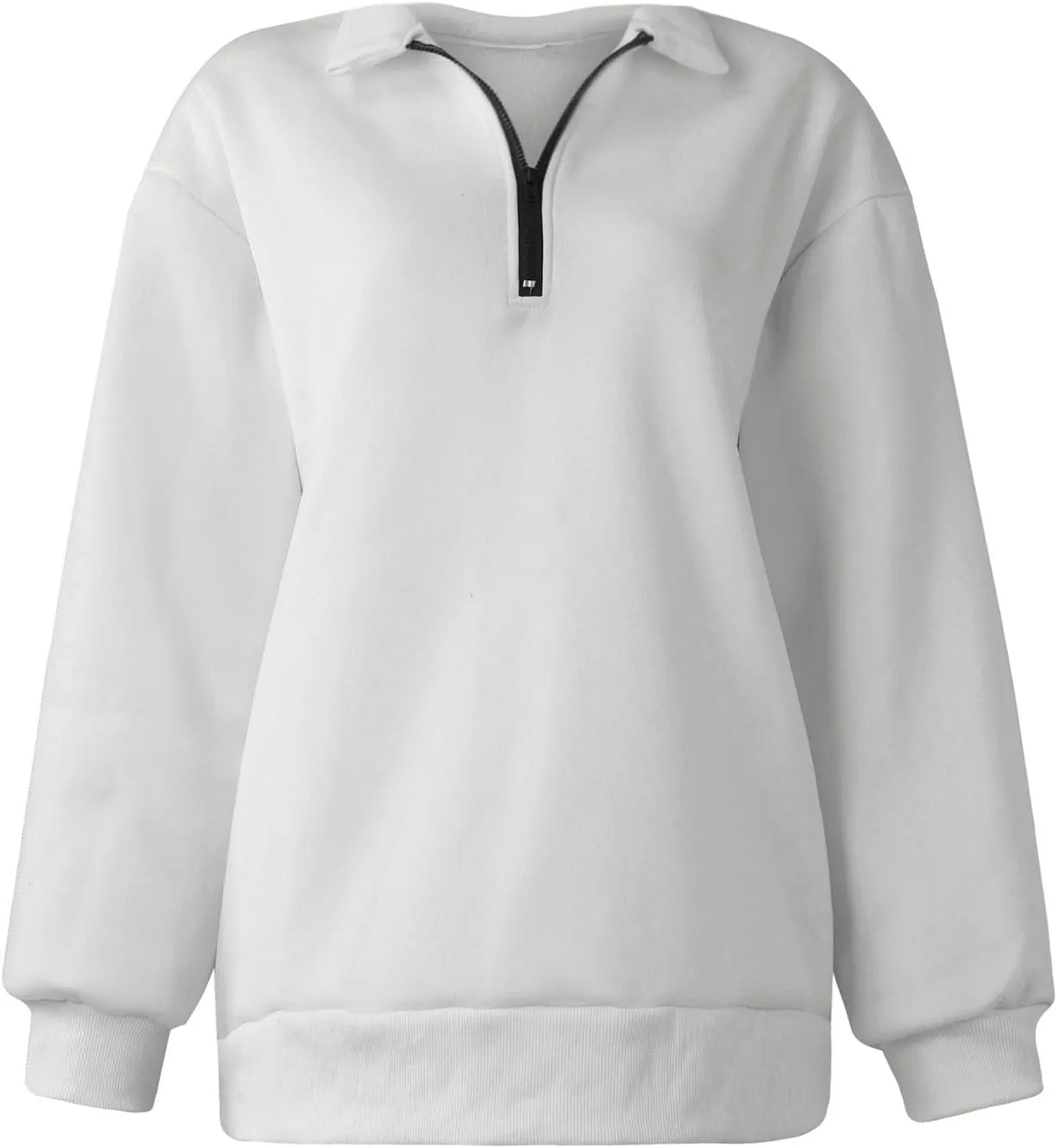 GOFULY Quarter Zip Pullover Women Fleece Fall Long Sleeve Lapel Collar Oversized Sweatshirt Drop Shoulder Shirt Winter Clothe