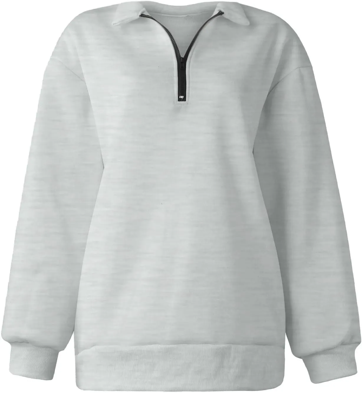 GOFULY Quarter Zip Pullover Women Fleece Fall Long Sleeve Lapel Collar Oversized Sweatshirt Drop Shoulder Shirt Winter Clothe