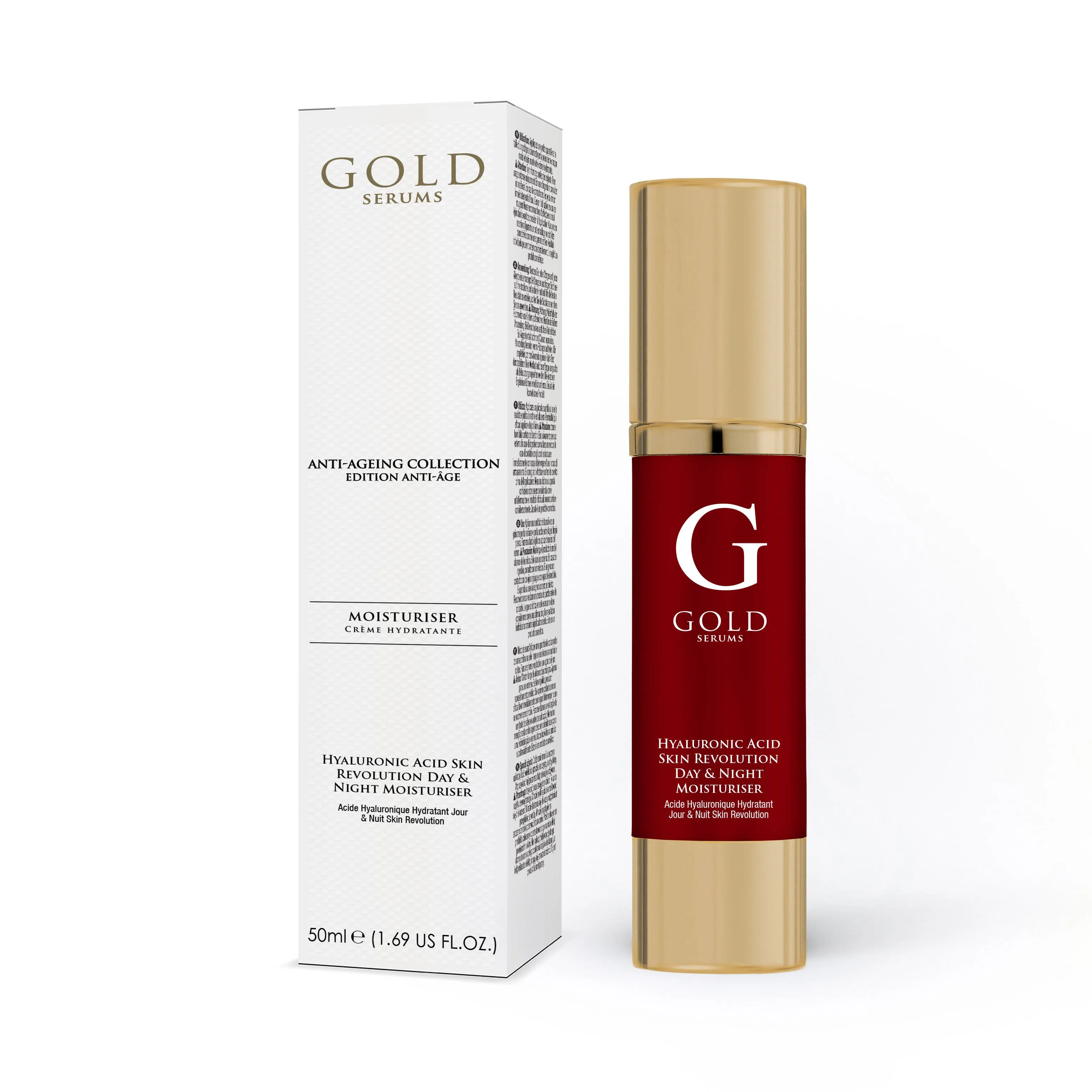 Gold Serums Hyaluronic Acid Skin Revolution Day & Night Moisturiser 50ml Twin Value Savings Pack