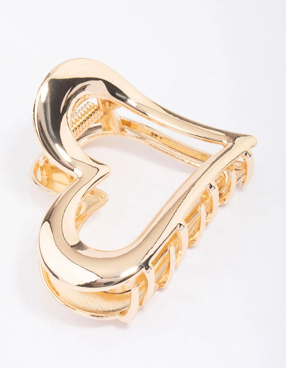 Gold Small Heart Hair Claw Clip