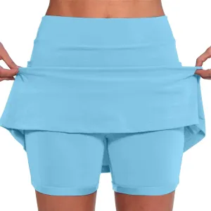 Golf Skirts for Women with Shorts Long Womens Running Shorts 5 inch Inseam no Liner Black Skirt for Women Cotton