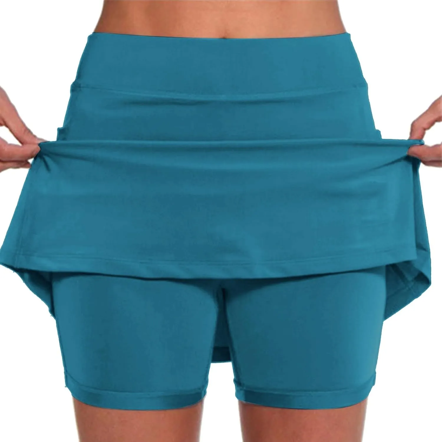 Golf Skirts for Women with Shorts Long Womens Running Shorts 5 inch Inseam no Liner Black Skirt for Women Cotton