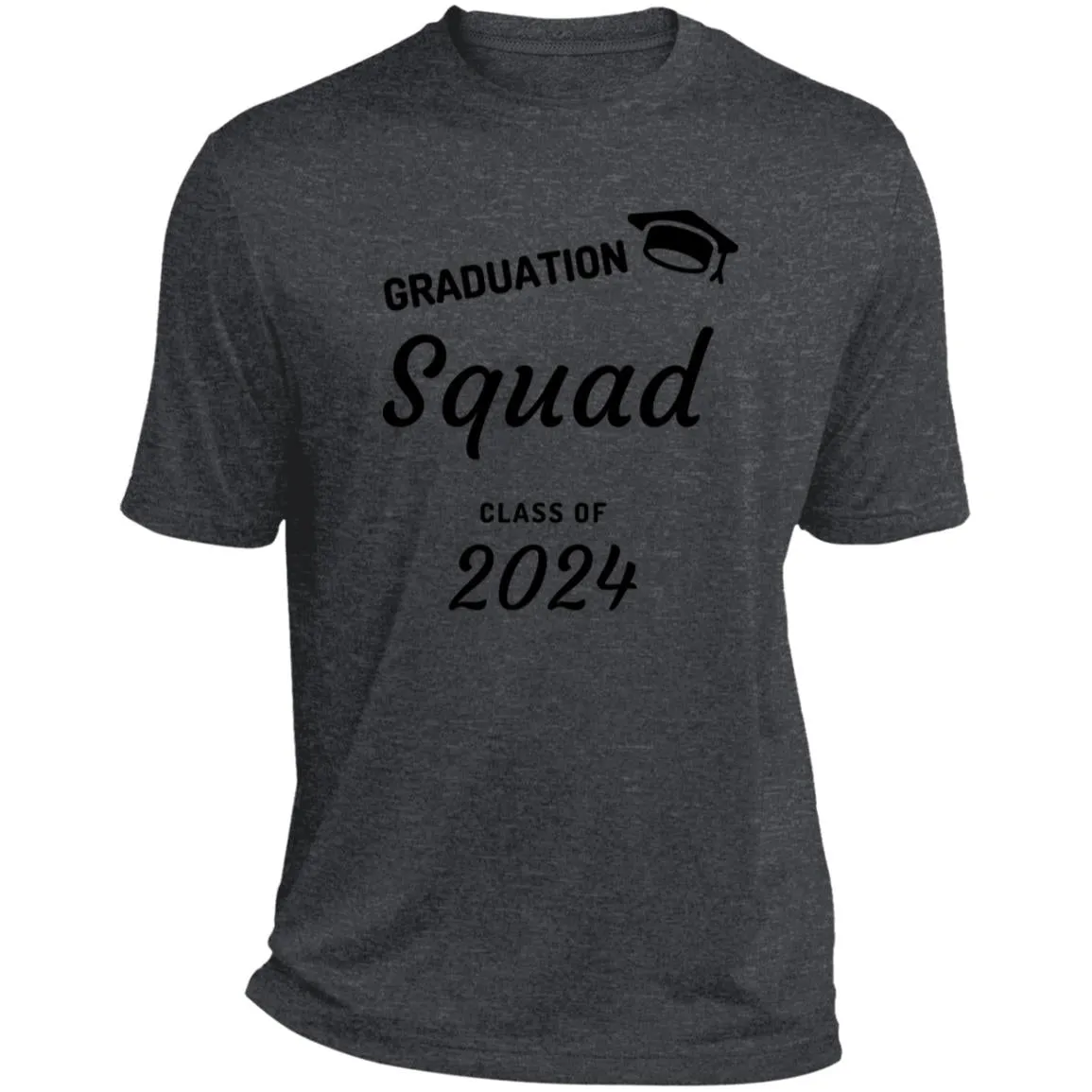 Grad Squad 2024 Black CLOSEOUT - ST360 Heather Performance Tee