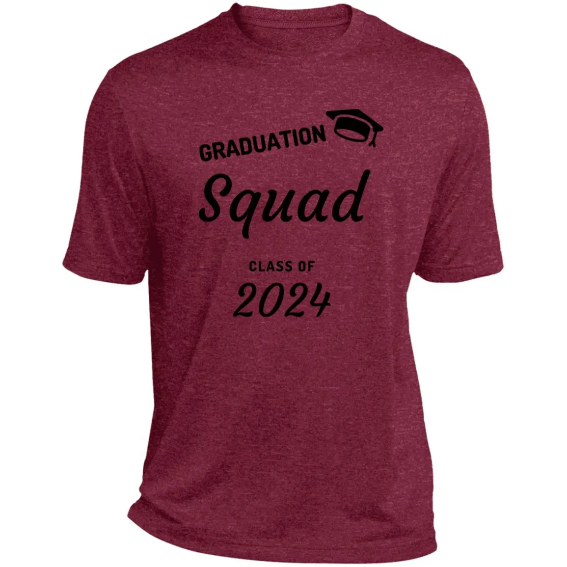 Grad Squad 2024 Black CLOSEOUT - ST360 Heather Performance Tee