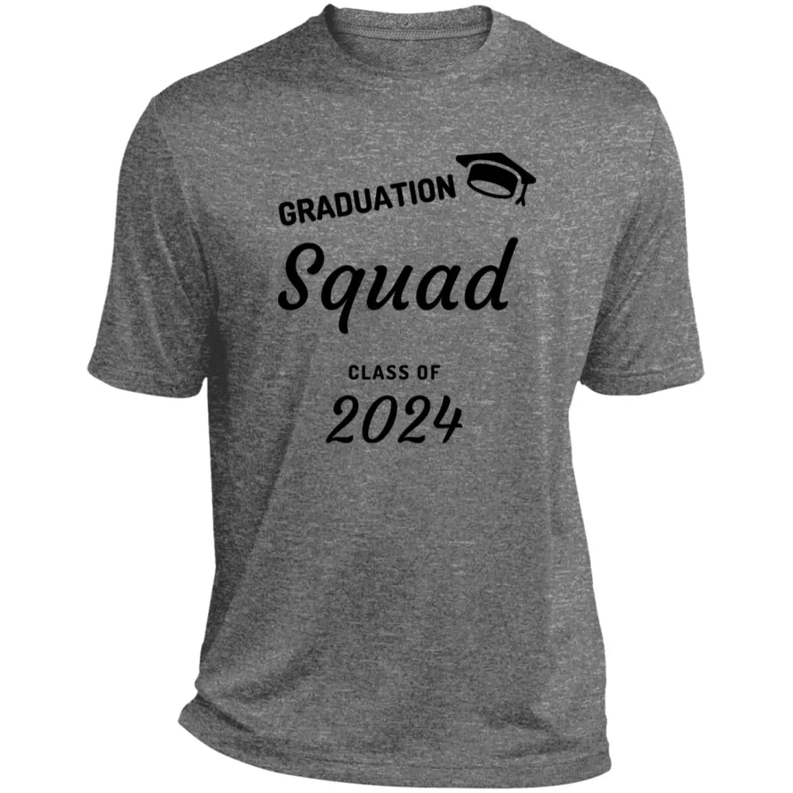 Grad Squad 2024 Black CLOSEOUT - ST360 Heather Performance Tee