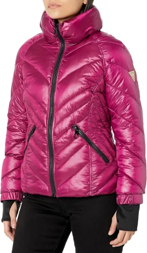 GUESS Women's Puffer Storm Cuffs Quilted, Transitional Jacket