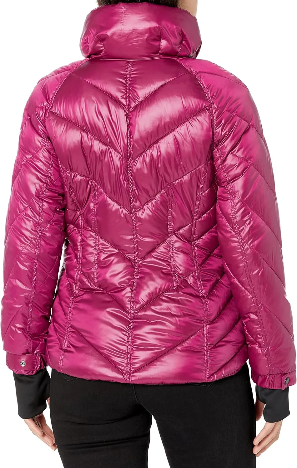 GUESS Women's Puffer Storm Cuffs Quilted, Transitional Jacket