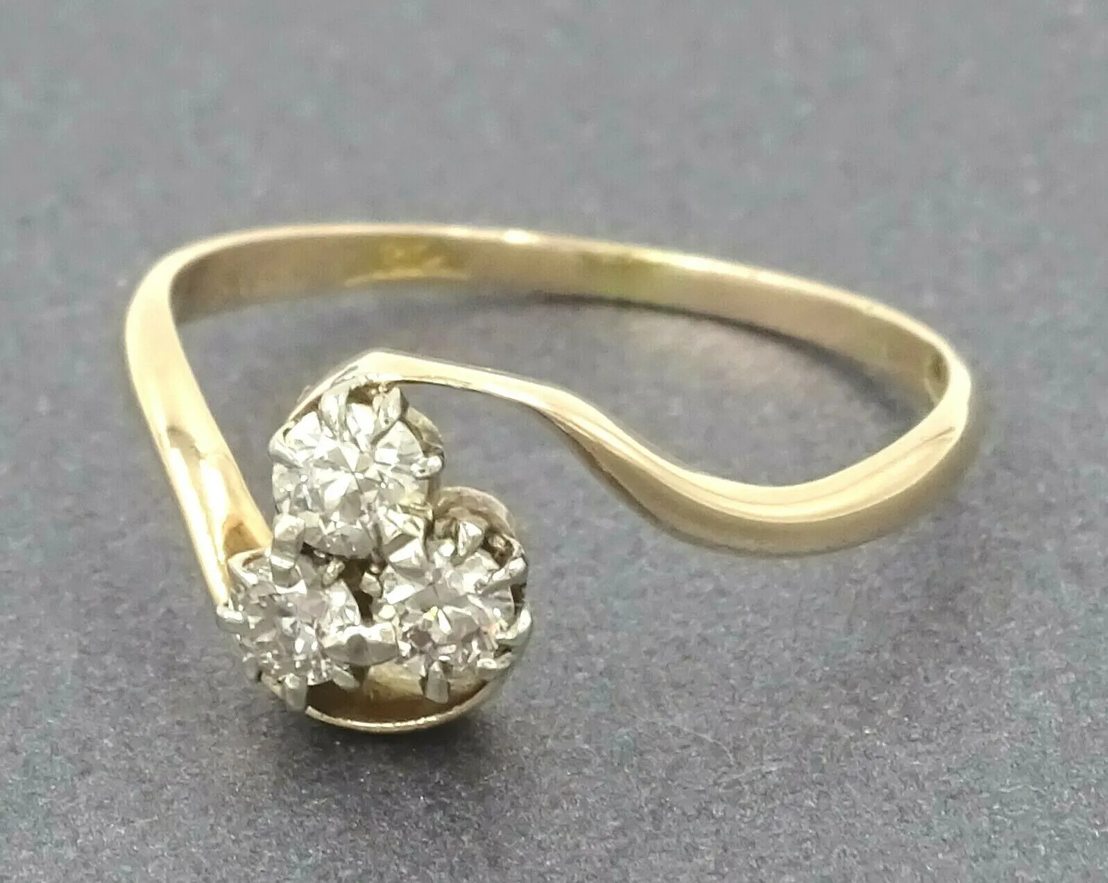 Handmade Vintage 18ct Rose & White Gold Diamond Cluster Ring