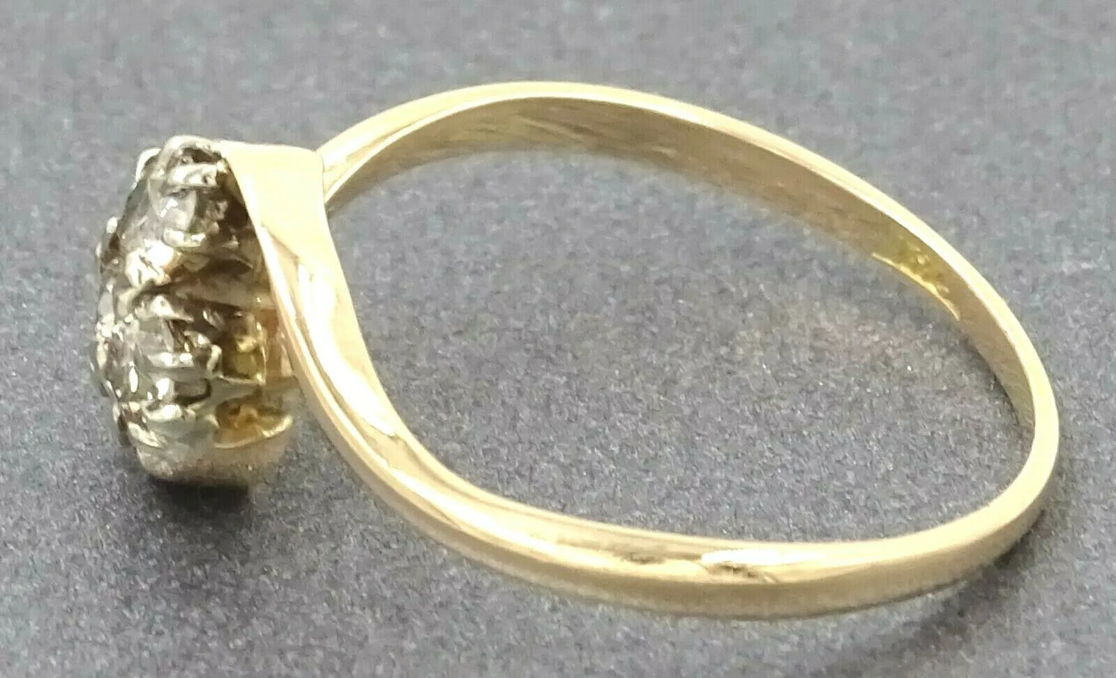 Handmade Vintage 18ct Rose & White Gold Diamond Cluster Ring
