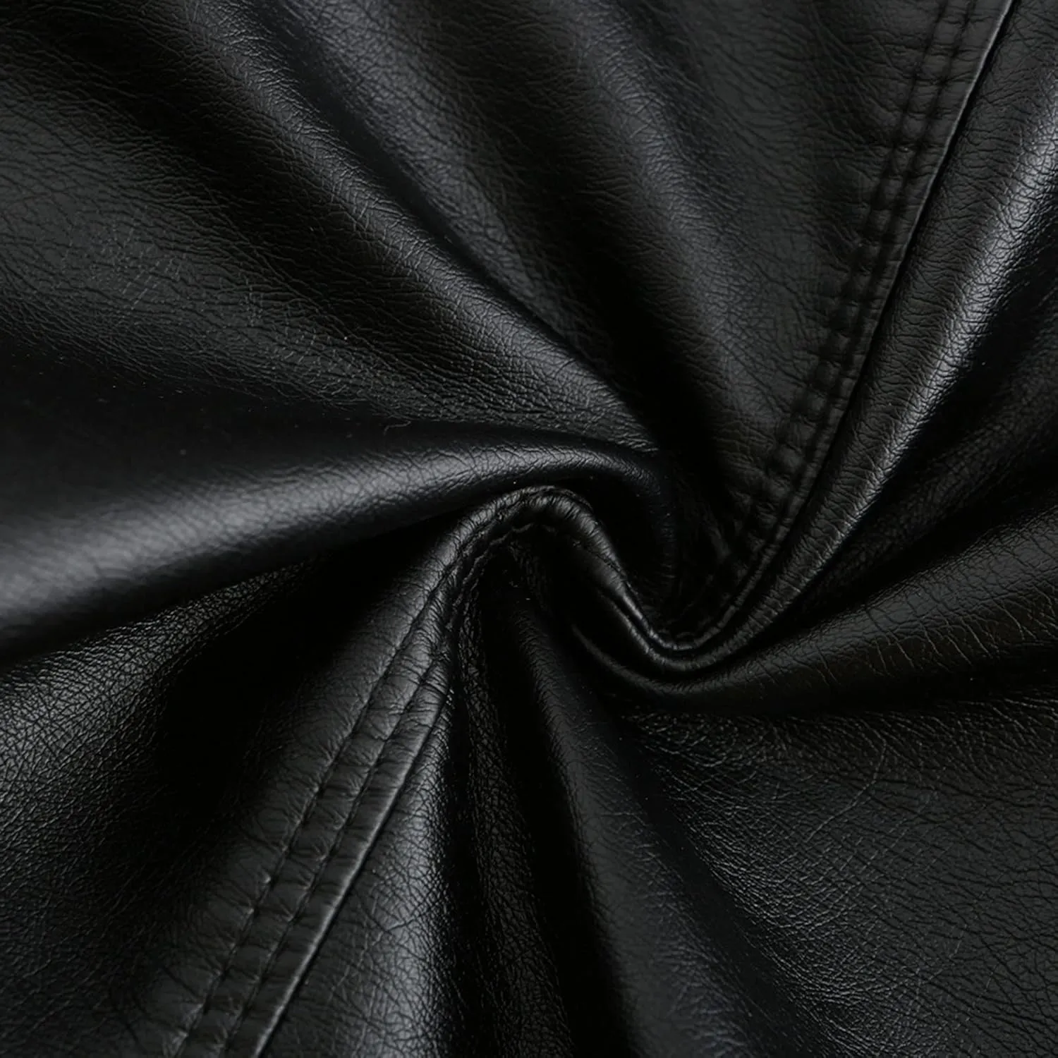 Hasta Faux Leather Jacket Crop Plus Size Women Slim Fit Motorcycle Bike Coat Stand Collar Zip Pocket Short Pleather Jacket