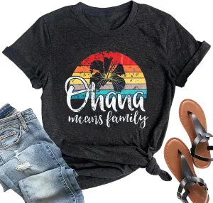 Hawaiian Shirts for Women Palm Trees Beach Graphic Tee Tops Summer Vacation Short Sleeve Tshirt Tops