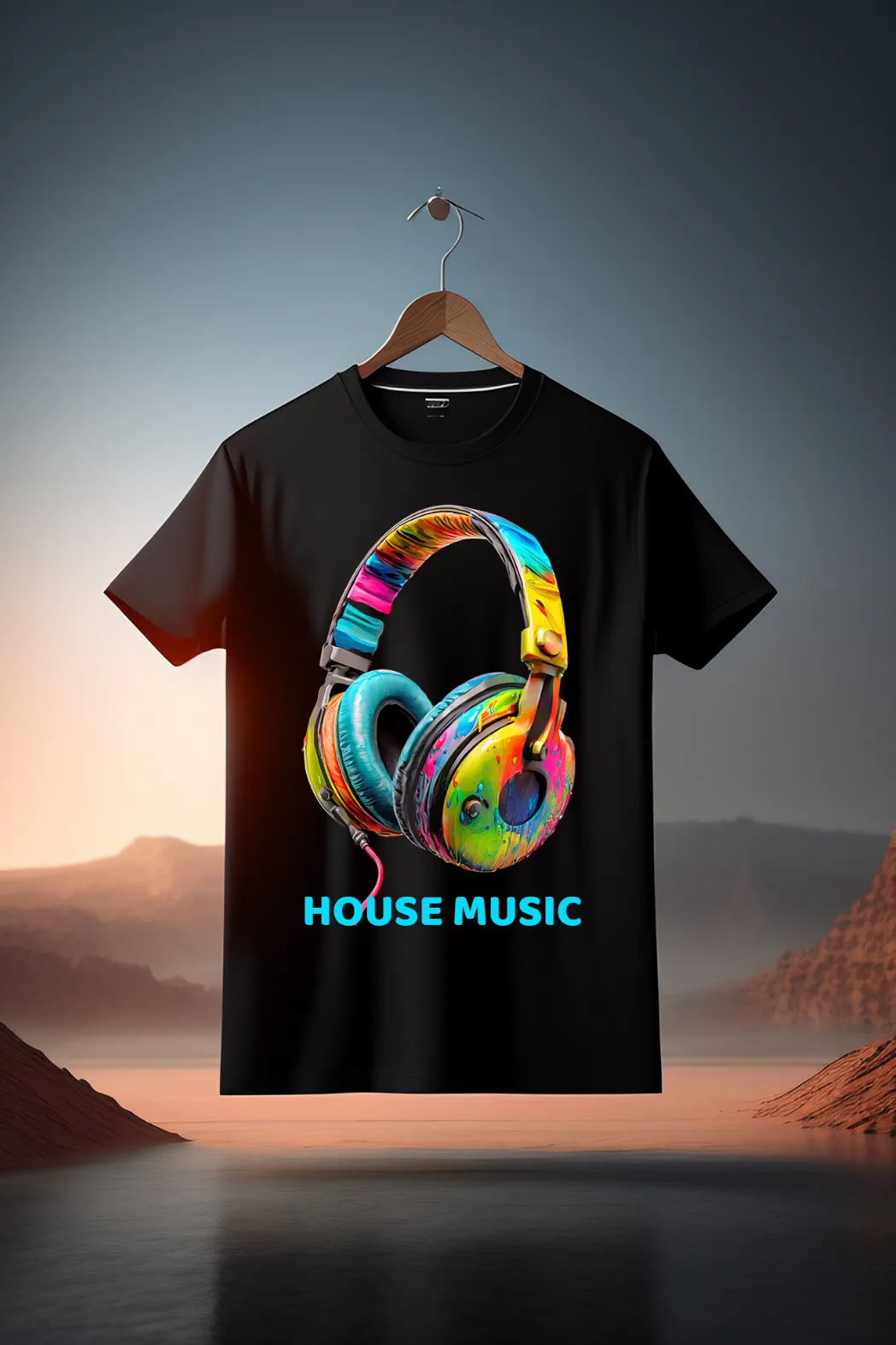 Headphones House Music Art Exclusive T-Shirts | Grooveman Music