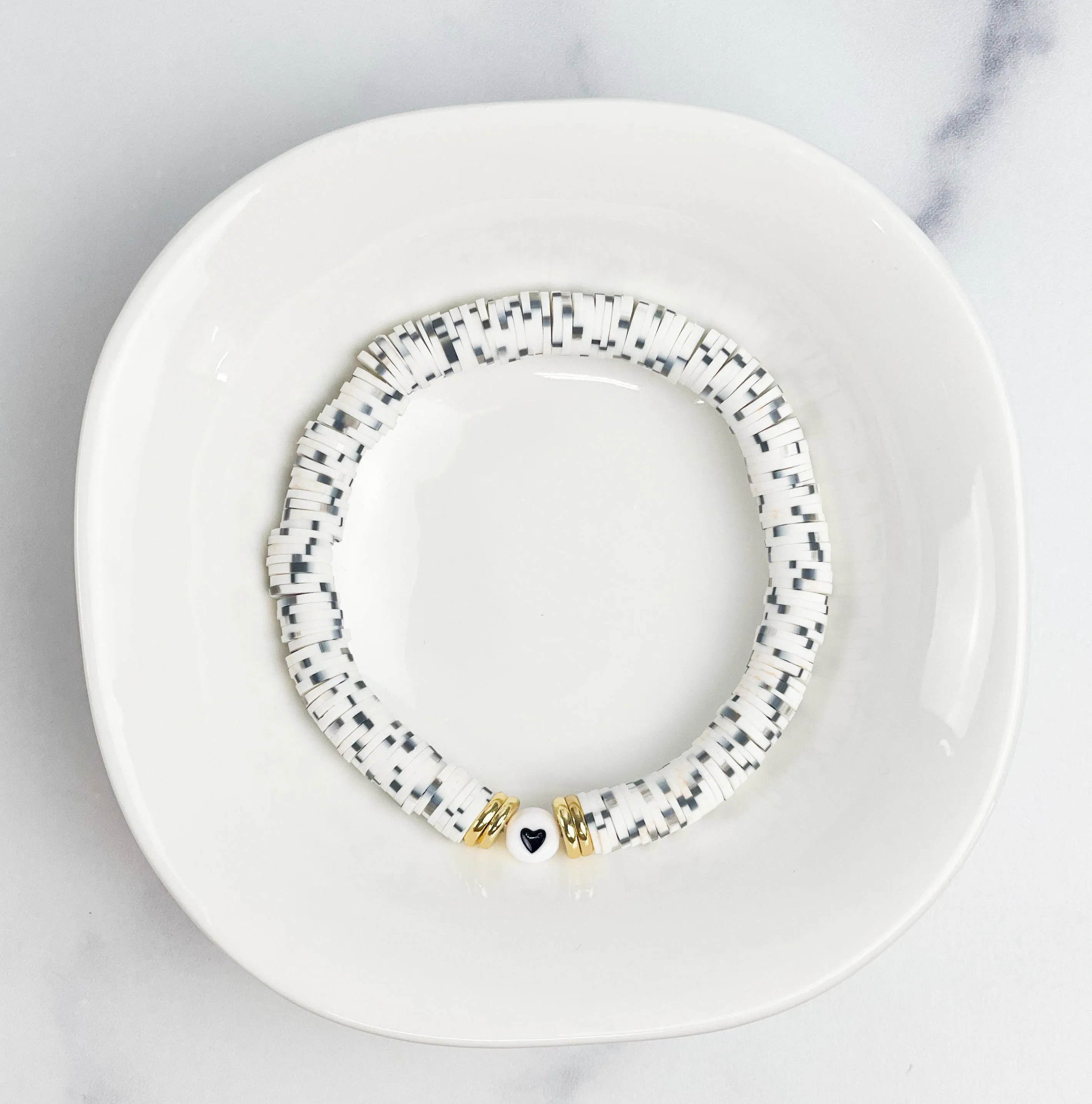 Heishi Color Pop Bracelet Heart Beaded