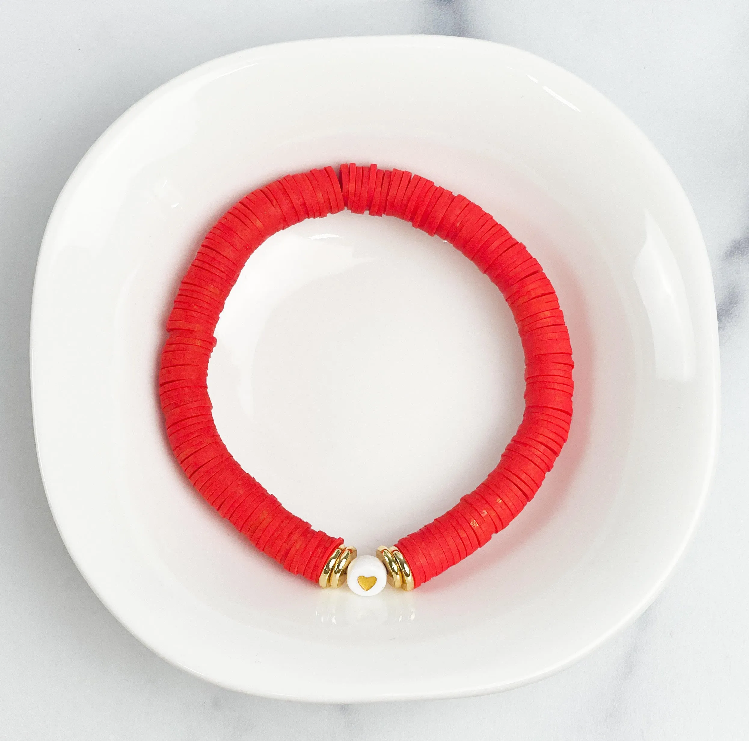 Heishi Color Pop Bracelet Heart Beaded